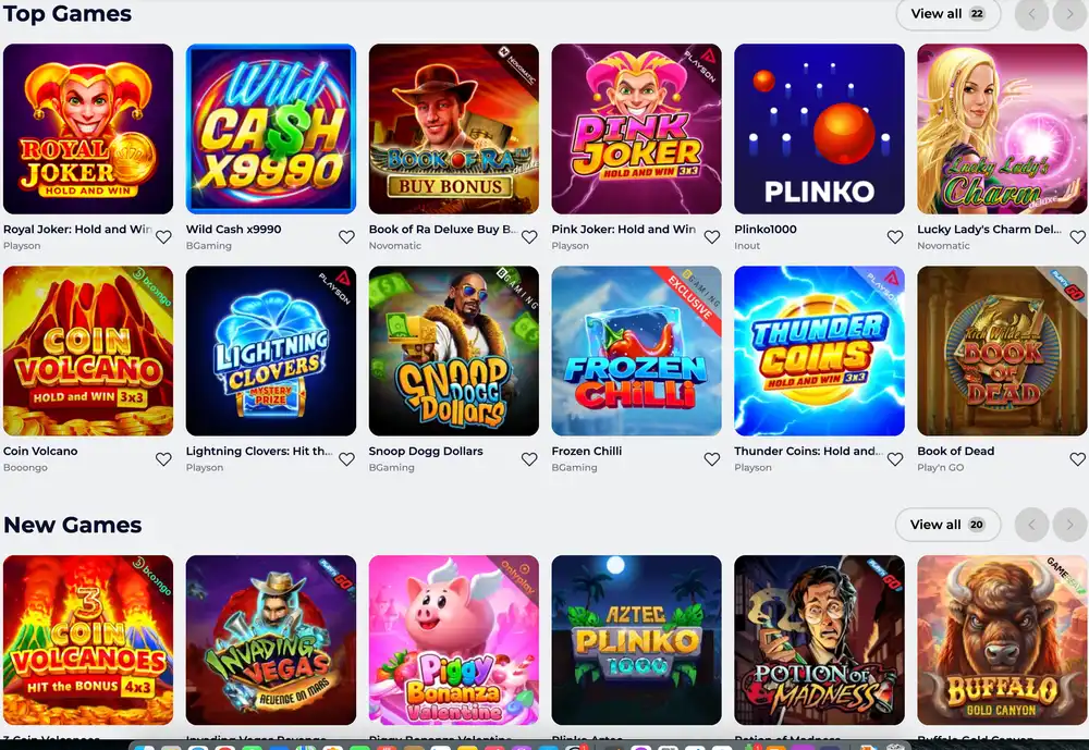 king hills casino games